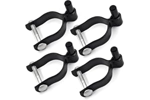 ZHUPOUB (4 Pack) 2-3/8" Pressed Steel Chain Link Fence Gate Post Hinge, Heavy-Duty Chain Link Fence Male Hinge, with Nut/Bolt - Black