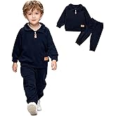 ChYoung Toddler Baby Boy Winter Clothes Outfits Velvet Sweatsuit Set Long Sleeve Zipper Sweatshirts Pants Boys' clothing sets