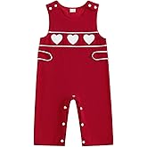 Ayalinggo My First Baby Girl Boy Valentines Day Newborn Outfit Cute Overalls Shortalls Dinosaur Heart Print One Piece Romper