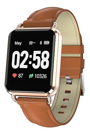 Fitness Activity Tracker Color Screen Leather Smartwatch ECG HR Blood Pressure Bluetooth Pedometer Waterproof Sport Watch