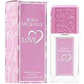 Jessica McClintock Love Eau De Parfum Spray for Women, Bright Floral Scent with Yuzu, White Tea, Gardenia & Amber Notes, Romantic & Long-Lasting Fragrance in Iconic Pink Bottle, 3.4oz EDP