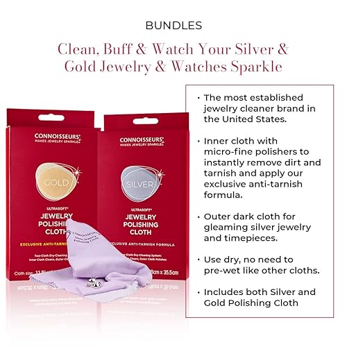 Panno Pulizia Oro E Argento Connoisseurs - Lucidante Per Gioielli - Foto 5