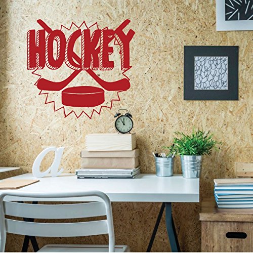 Hockey Stick Wall Decal - Vinyl Decor For Players, Fans, Bedroom or Playroom - Sports Themed Decoration - Thumbnail 2