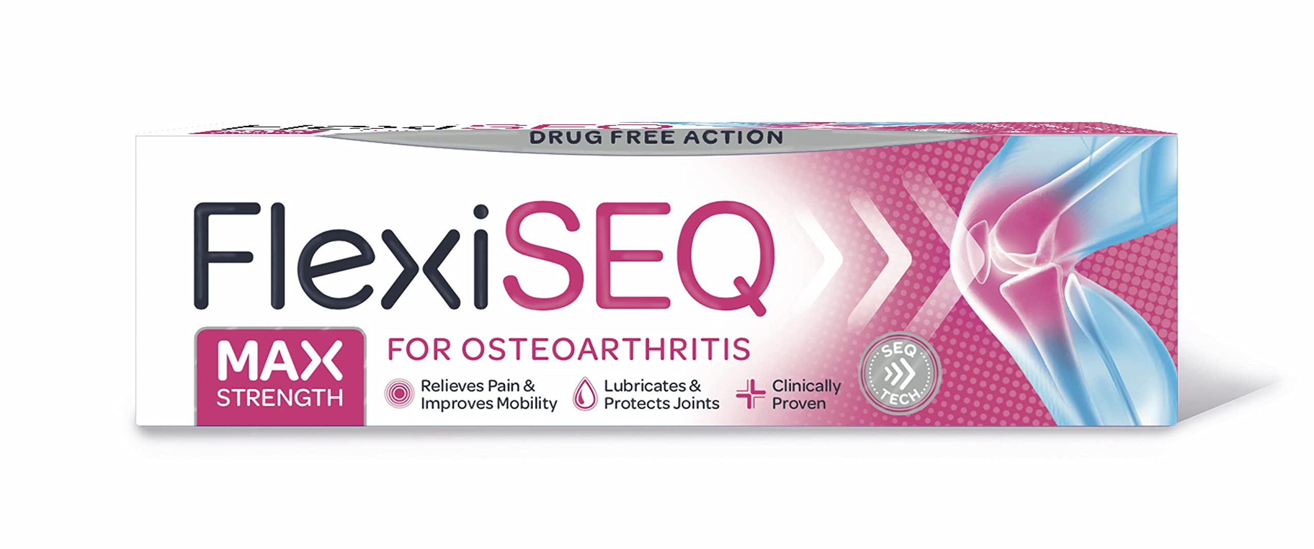 FlexiSEQ Max Strength 50g Gel, Topical Gel for Osteoarthritis | Drug Free | for All Synovial Joints Including Knees, Hands, Hips and Shoulders