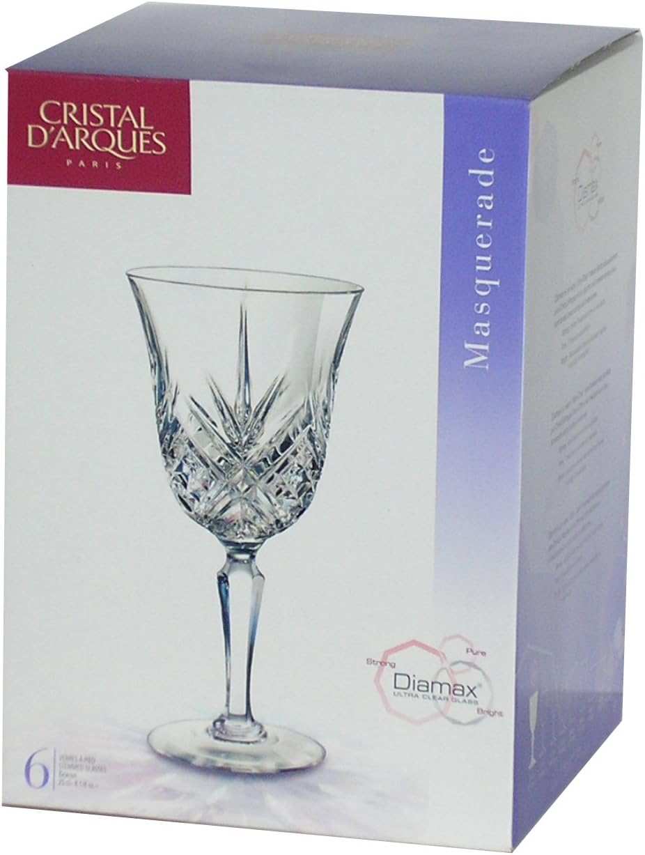 Cristal d'Arques Masquerade Large Wine 25 cl C6 Diamax Amazon.co.uk