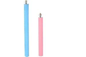 PETALL Bird Cage Perch Parrot Sand-Surface Stand 2Pack Grinding Wood Stick Platform Molar Toy Branch for Macaw African Greys Budgies Cockatoo Parakeet Cockatiel Conure Lovebirds