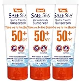 Safe Sea Anti-Jellyfish Sting Protective Lotion - Sunscreen - Sunblock - Sea Lice - Jelly Fish - 50SPF Adults (Tube 3.4 oz 3 pack)