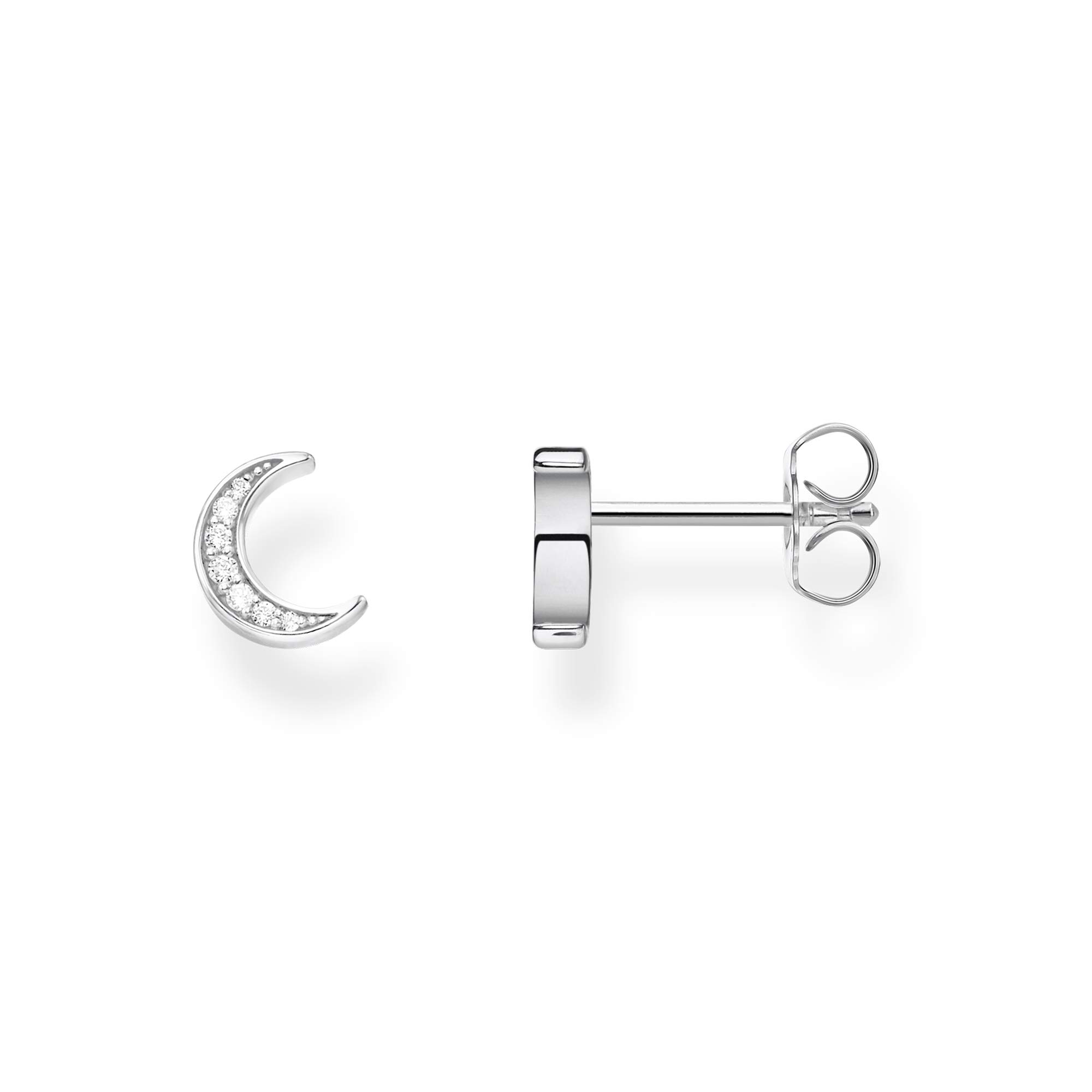 Thomas Sabo Women Stud Earrings Moon 925 Sterling Silver H2082-051-14