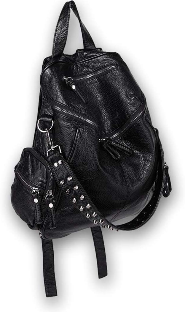 Ro Rox Calamity Womens PU Punk Gothic School Uni Studded Backpack - Black - Image 4
