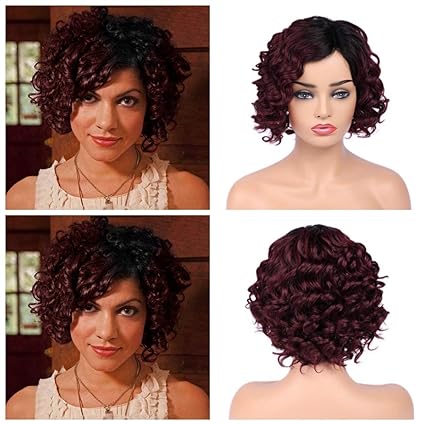Buy Quantum Love Ombre Burgundy Lace Part Human Hair Wigs Loose