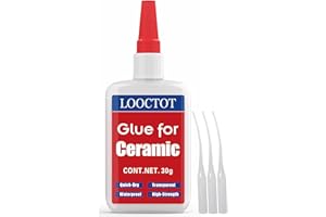 LOOCTOT 30g Ceramic Glue,Glue for Porcelain and Pottery Repair,Super Instant Glue Bonding Between Ceramics,Ceramic and Other Materials,Quick-Dry Waterproof Clear Cement