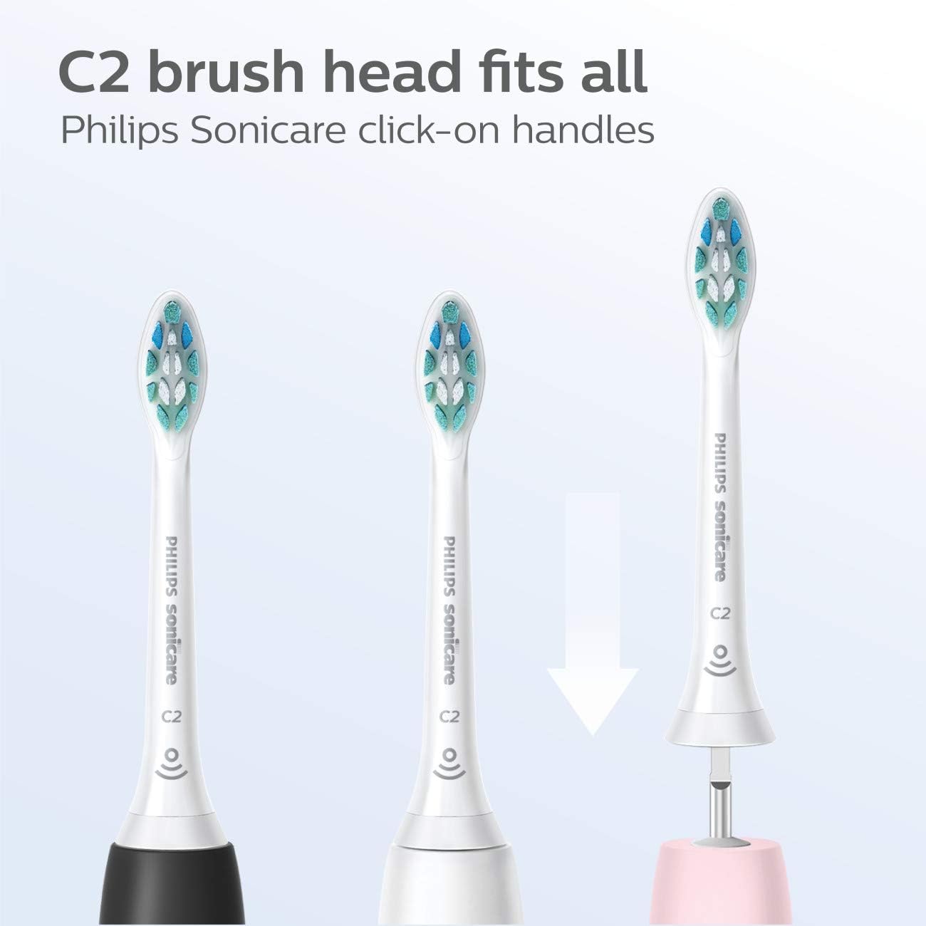Philips Sonicare HX9023/65 Genuine C2 Optimal Plaque Control Toothbrush Head, 3 Pack, White : Beauty