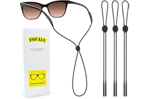 FOFALY Glasses Strap 3Pcs, Adjustable Eyewear Holder Sunglasses Strap, Eyeglass Holders Around Neck, Eyewear Retainer for Sports, Glasses Chain for Women Men Kids