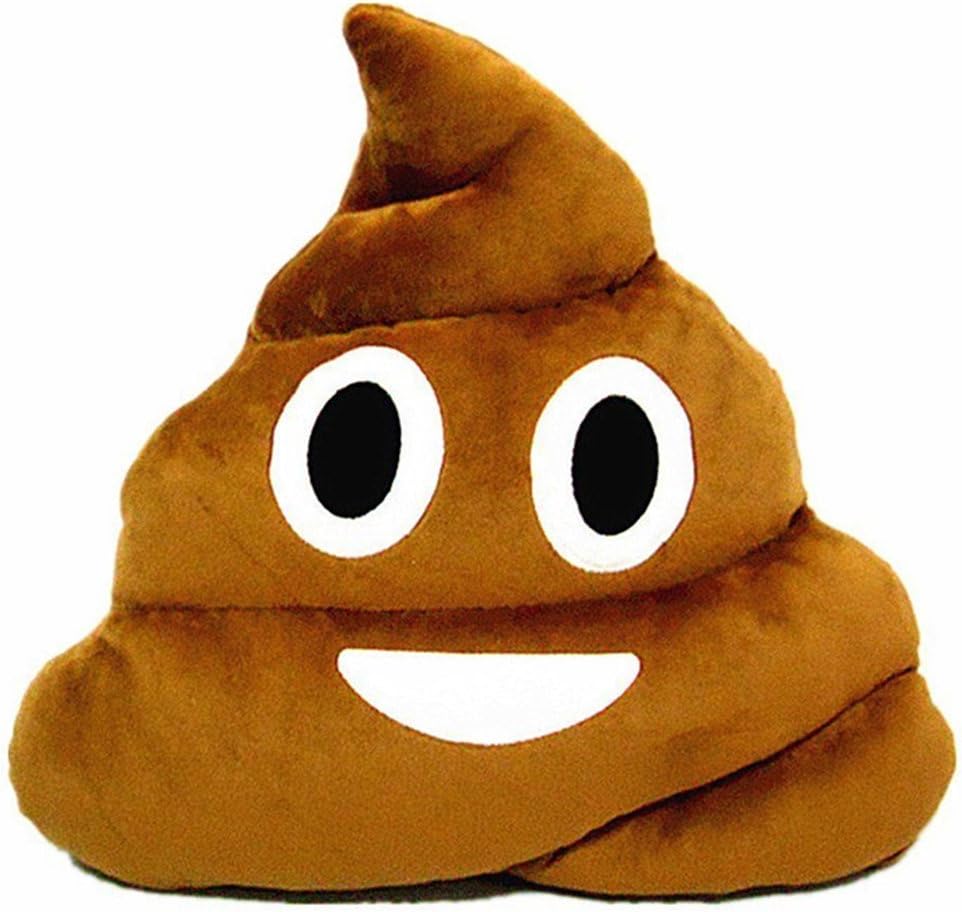 Poop Emoji Emoticon Cushion Pillow Cute Decorative Stuffed Plush Toy Doll Gift for Kids Party Brown