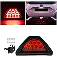 Suvnie Car F1 Style Brake Light, DRL Fog Rear Tail Third Brake Light, Waterproof Triangle Warning Flash Lamp with 12 LED, Universal Car Accessories for Motorcycles Trucks Safety Stop (Red)