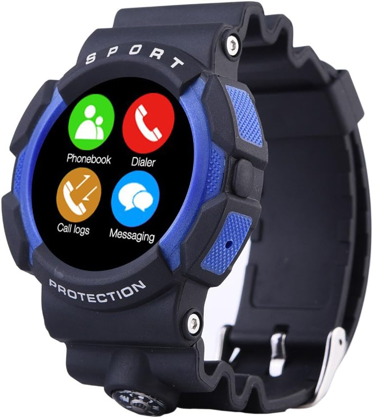 LandRum A10 Sport Bluetooth Waterproof Smart Watch Wristwatch For IOS Android Smart Phone (Blue)