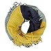 Basico Women Winter Warm Knit Infinity Scarf Tassels Soft Shawl Various Colors (Mint/Gray/Mustard Yellow)