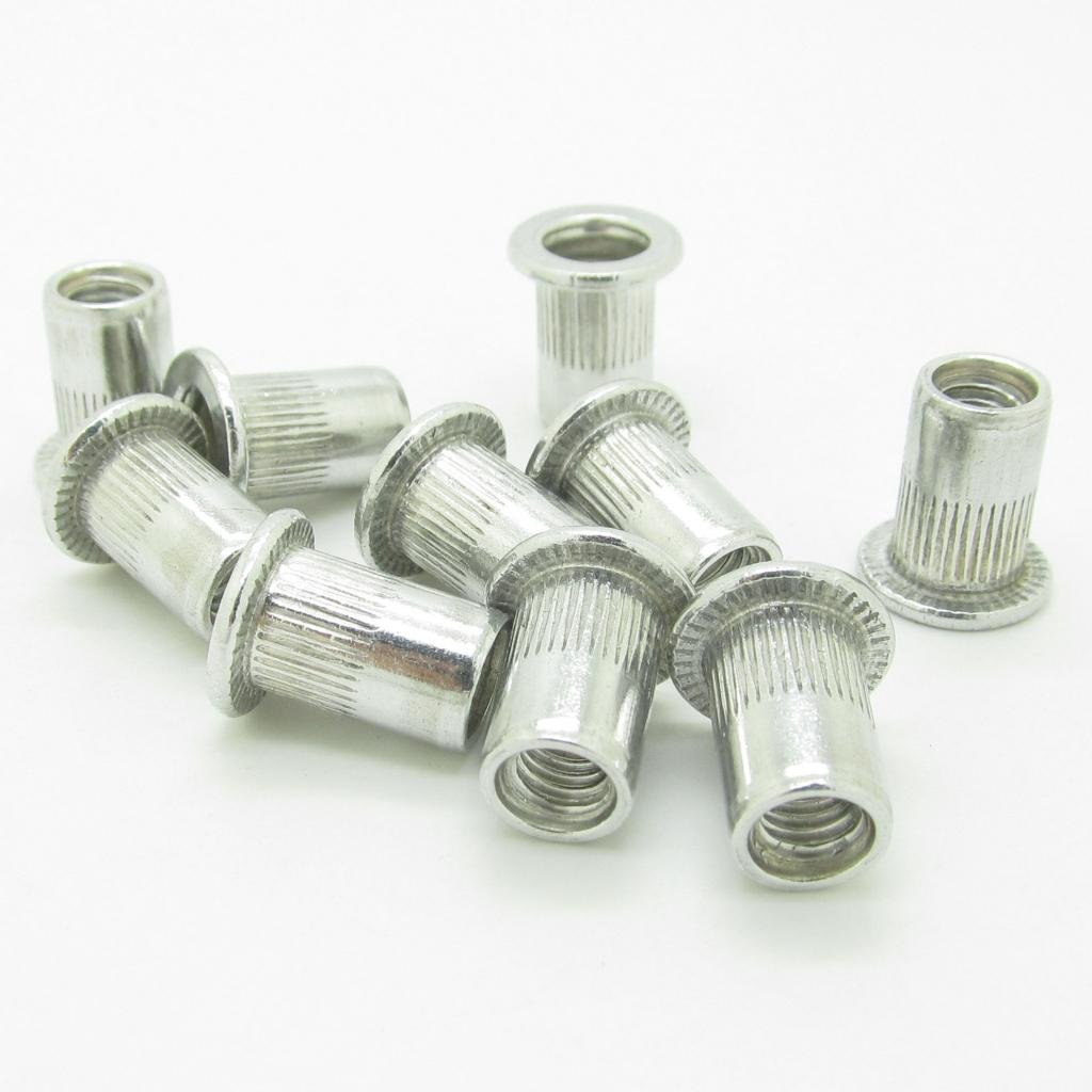 M6 6mm Flat Head Aluminum Rivet Nut Blind Insert Nut Pack Of 100
