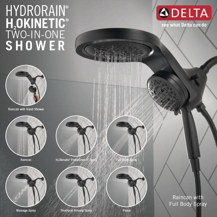 Delta Faucet HydroRain 5Spray Dual Shower Head with