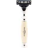 Edwin Jagger Imitation Ivory Gillette Mach 3 Razor, with Nickel Plated Collar