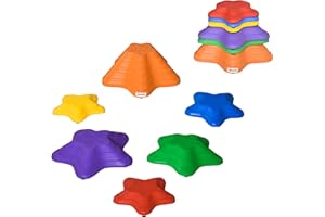 Outsunny Larger Size Balance Stepping Stones for Kids with Non-slip Bottom, Stackable Obstacle Course Outdoor Indoor, Play Ri
