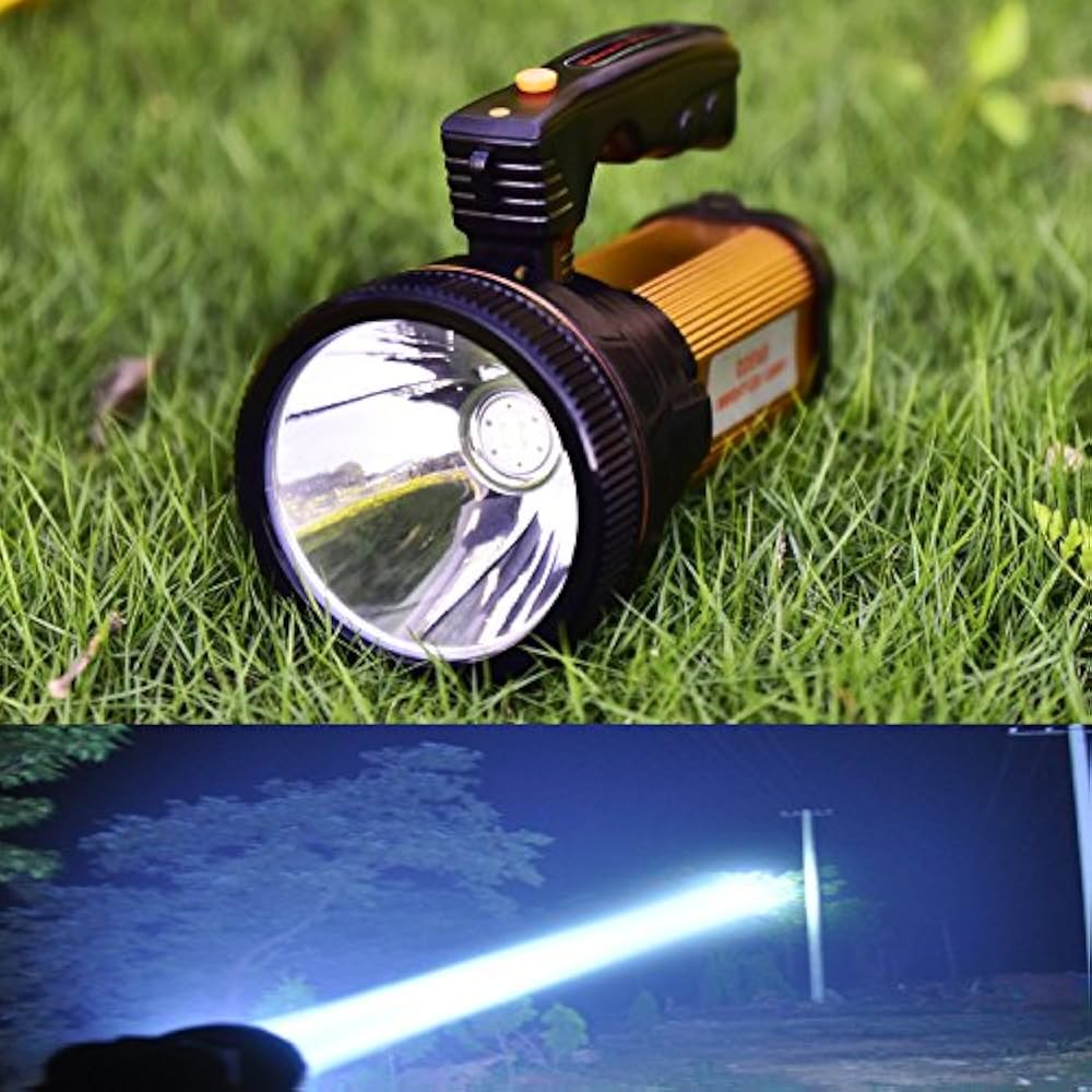 Super Bright Torch Searchlight Handheld Portable LED Spotlight USB Rechargeable eBay