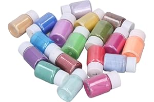 Metallic Pigment Powder, 18 Colors Ultra Fine Safe Non Mica Powder for DIY Crafts, with Fine Workmanship for Resin Jewelry Ma