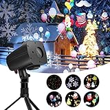 Ominilight 2 in 1 Christmas Laser and LED Projector Light, with Green&Red Laser and 4 LED Switchable Patterns, for Holiday, Party, Wedding, Disco