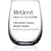HAYOOU Retirement Gift,Personalized Retired Gifts for Woman,Men,Funny Retired Gifts for Boss,Coworker,Friends 15 Oz Wine Glass