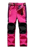 CATERTO Girls/Boys Fleeced Snow Hiking Pants Water