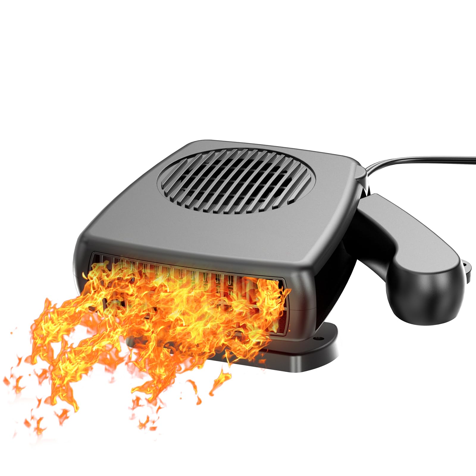 Photo 1 of 12V Car Heater, 200W Car Heaters That Plug Into Cigarette Lighter Portable electric Heaters for Cars, Car Defroster Windshield Demister, Auto Defogger 360° Rotatable With Ergonomic Handle