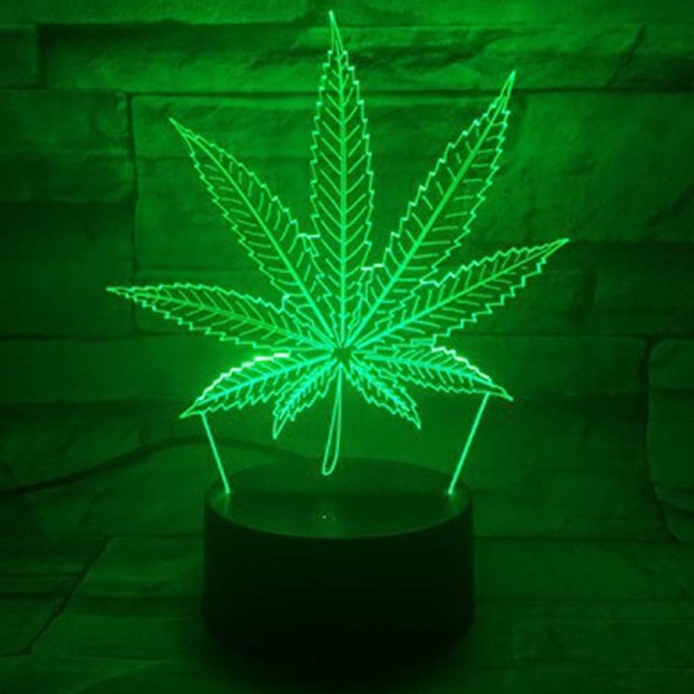 Amazon マリファナの葉3d Led電気スタンド大麻雑草電灯寝室装飾テーブルランプ Yooce テーブルランプ 通販