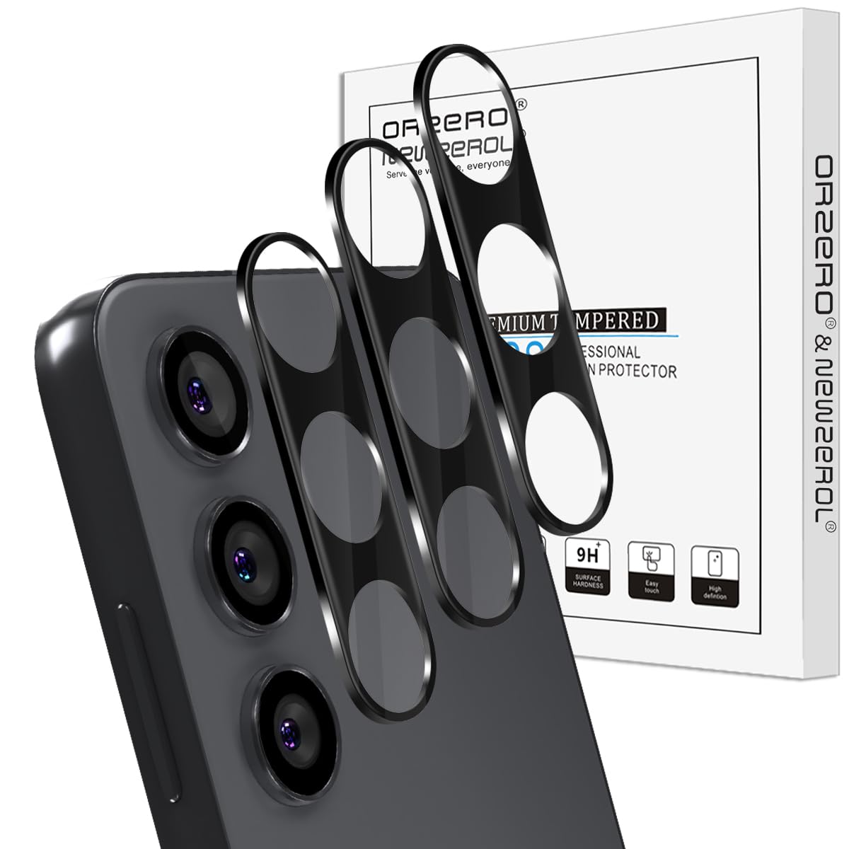 Orzero (3 Pack) Camera Lens Protector Compatible for Samsung Galaxy S24/S23/S23 Plus (Not for S24 Plus/S23 FE) Protector de Cámera Glass Anti-Scratch Case Friendly Not Affect Night Shots and Flash