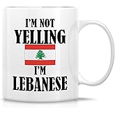 Retreez Funny Lebanese Mug - I'm Not Yelling I'm Lebanese 11 Oz Ceramic Coffee Mugs - Funny, Sarcasm, Sarcastic, Inspirational Lebanon birthday gifts for friends, coworkers, men women dad mom bro him