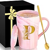 Personalized Ceramic Coffee Mug with Lid Tea Cup Women Teacher Coworker Assistant Principal Christmas Paraprofessional Administrative Professional It Hr Admin Day French Nursing Spanish Swim Latin,P