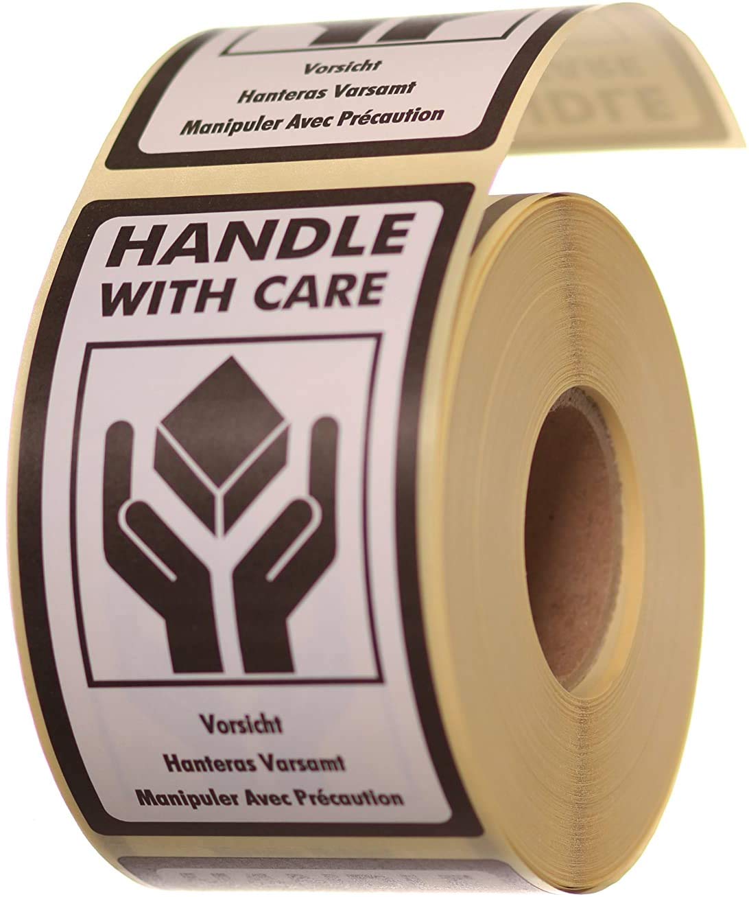 Label Planet® 500 “Handle with Care” Packaging Labels (1 Roll), Large Printed Stickers for Mailing Parcels. Multi Language 70 x 120 MM Sticky Easy Peel Parcel Postage Shipping Warning Labelling, PL02