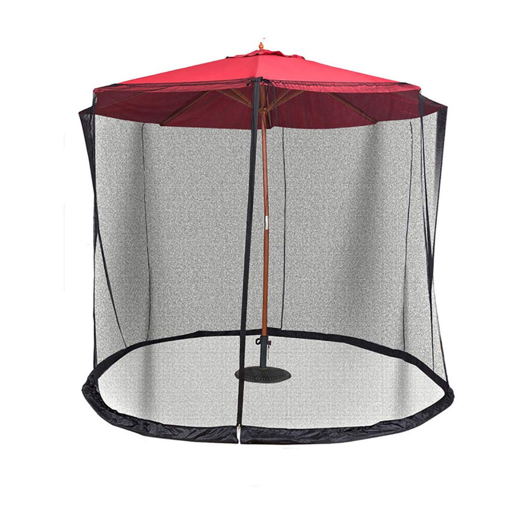 Patio Umbrella Mosquito Netting, with Zipper Door and
