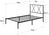 Zinus Elias Modern 3ft Metal Bed Frame with Headboard Black 90 x 190 cm view 5