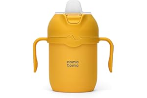 Comotomo Toddler Tumbler 8oz Insulated Sippy Cup with Silicone Straw and Spout, Yellow (Yellow)