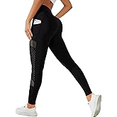 AGSWQ Leggings with Pockets for Women, High Waisted Workout Leggings Gym Running Yoga Pants