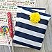 Navy Blue and White Paper Treat Sacks - Chevron Polka Dot Favor Bags - 5.5 x 7.5 Inches - 48 Pack
