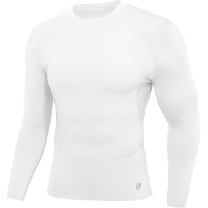 Roadbox Men's Compression Shirts Long Sleeve, UPF 50+ Base Layer Undershirts, Cool Dry Workout Gym Tops for Running Football