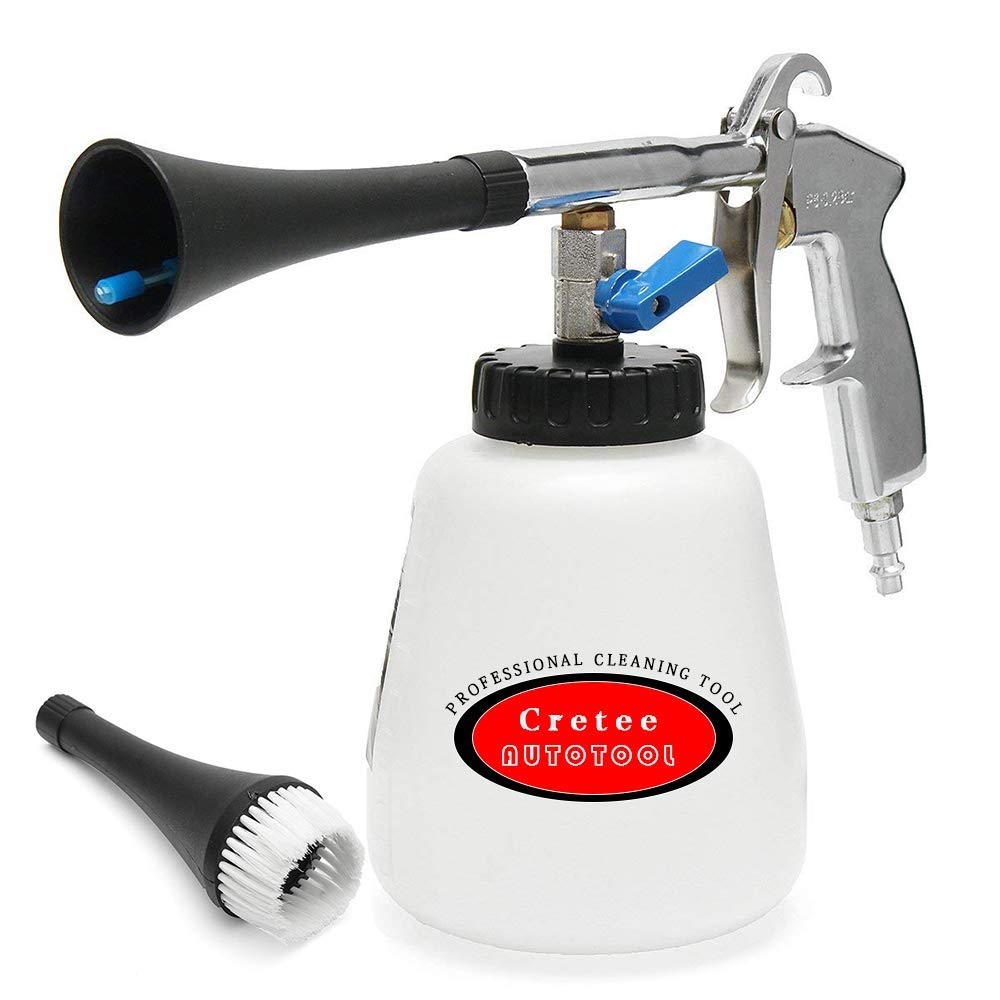 High Pressure Car Cleaning Gun Professional Car Interior Cleaner Detailing Wash Gun with 1L Bottle Wash Spray Bottle Nozzle with Spinner