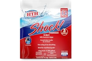 HTH 52026 Super Shock Treatment Swimming Pool Chlorine Cleaner, 1 lb (Pack of 12)