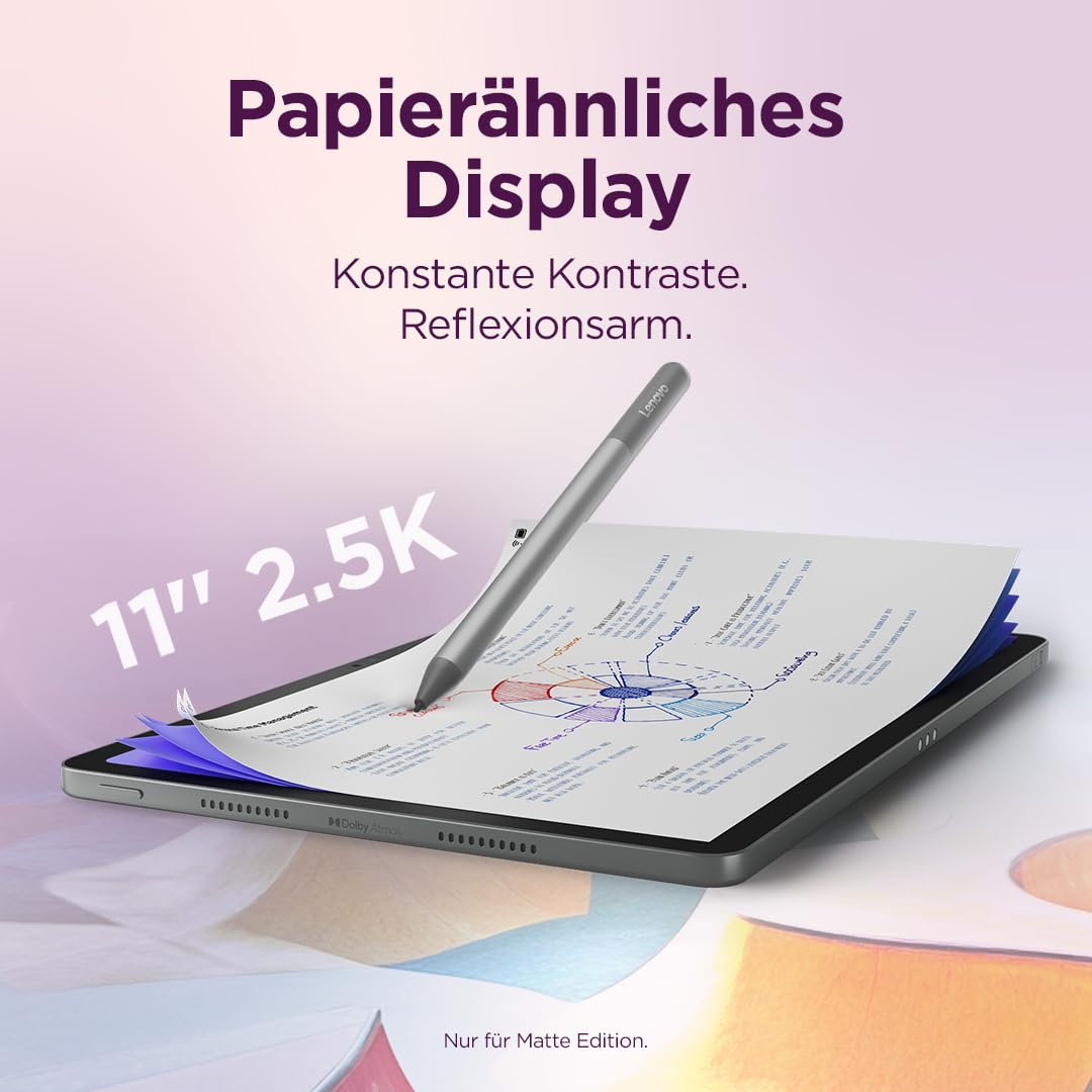 Lenovo Idea Tab Tablet | 11" 2.5K 16:10 LCD Display | MediaTek Dimensity 6300 | 8GB RAM | 128GB Speicher | Android 15 | Luna Grey | inkl. Lenovo Tab Pen 7