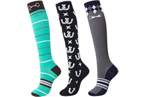 Harrison Howard 3 Pairs Premium Quality Equestrian Riding Socks for Horse Riding &Tall Boot Knee High Socks for Women