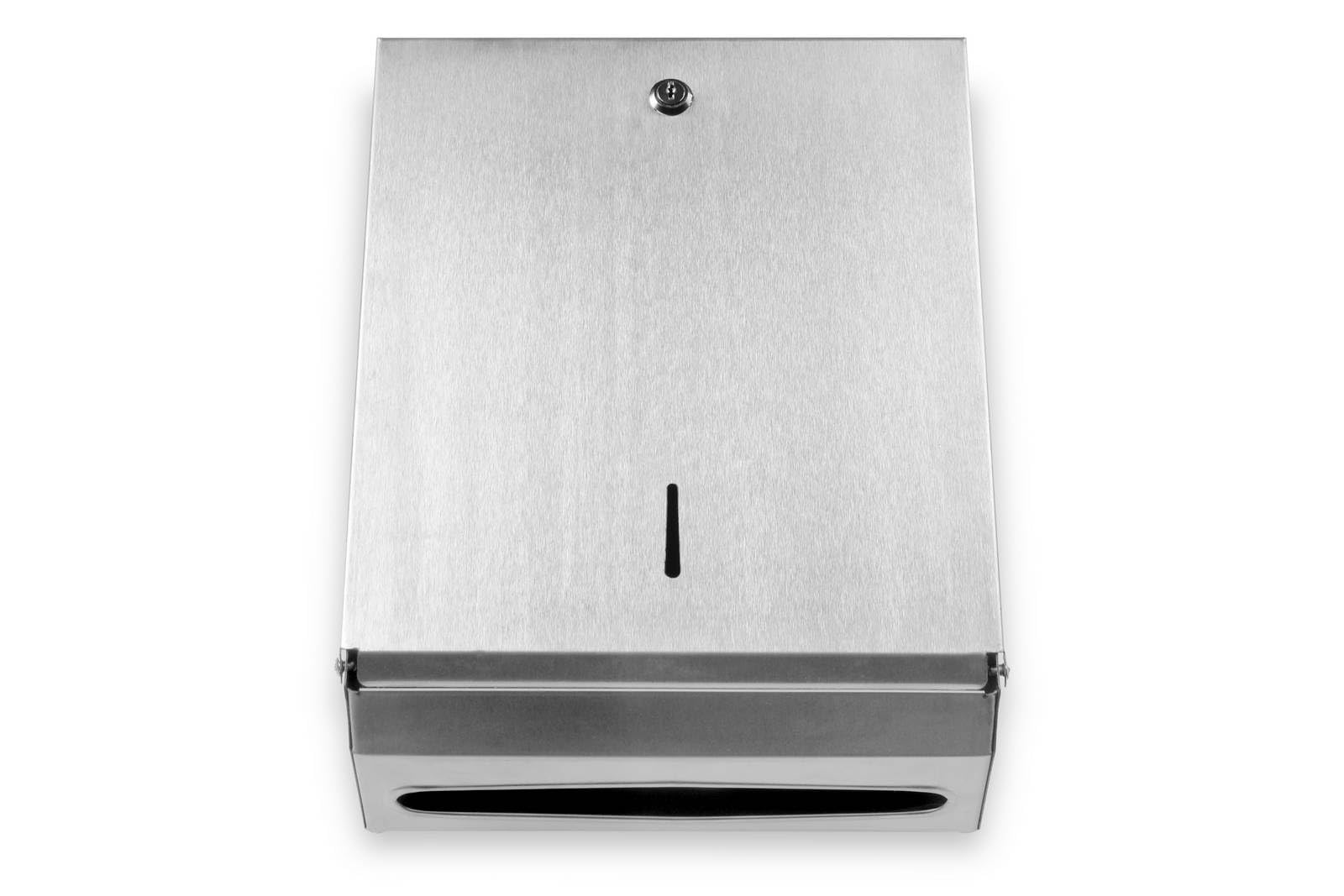 SemyTop Folded Hand Towel Dispenser for ZZ Fold for approx 500 Paper Towels, Stainless Steel, Metal