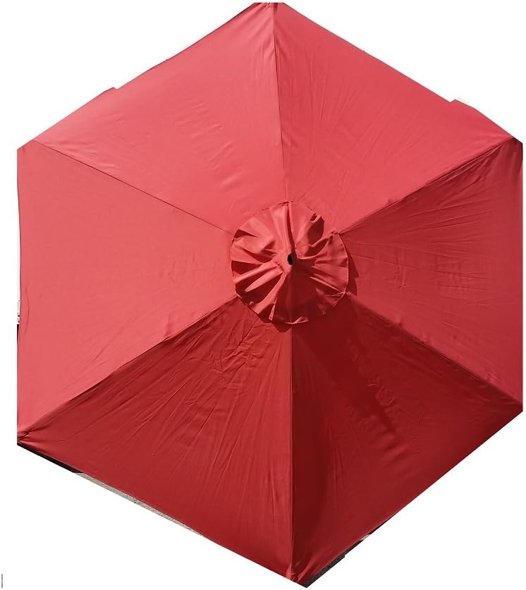Amazon Com Sun Ray 9 Solar Lighted Market Patio Umbrella Burnt Ochre Garden Outdoor