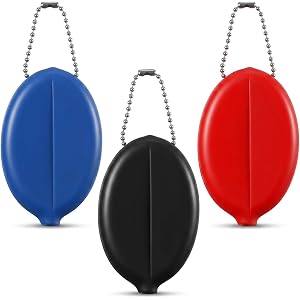 YUXIANLB 3pcs Rubber Oval Coin Purse, Squeeze Pouch Holders Change Popular Colorful Pocketbook Shopping Travel Multi PurposeW