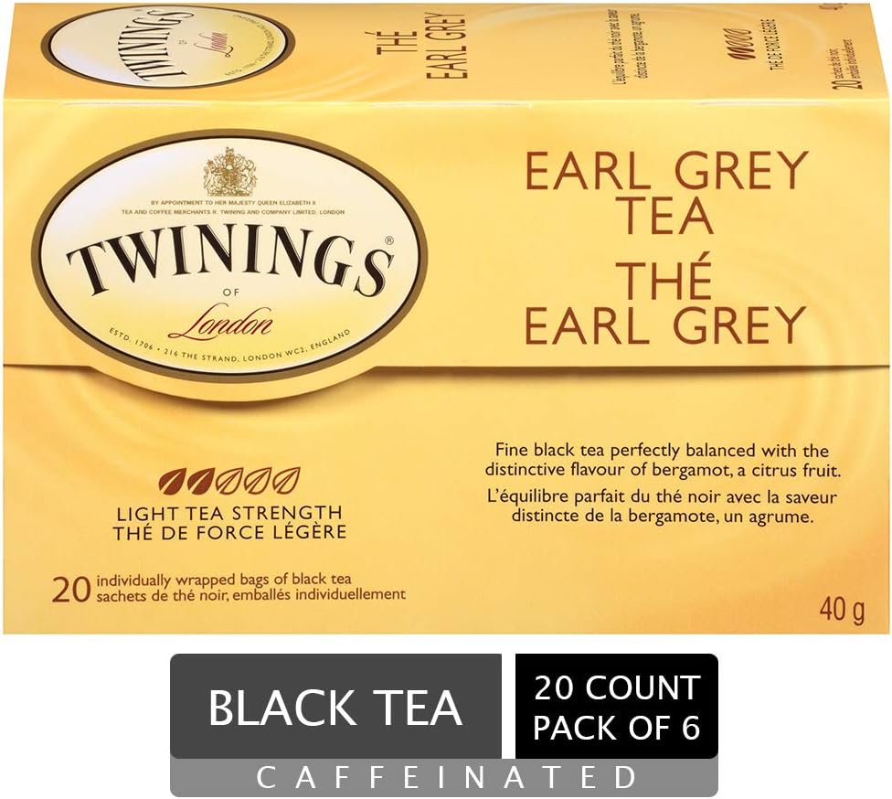 Twinings of London Earl Grey Tea Bags, 20 Count (Pack of 6) Amazon.ca